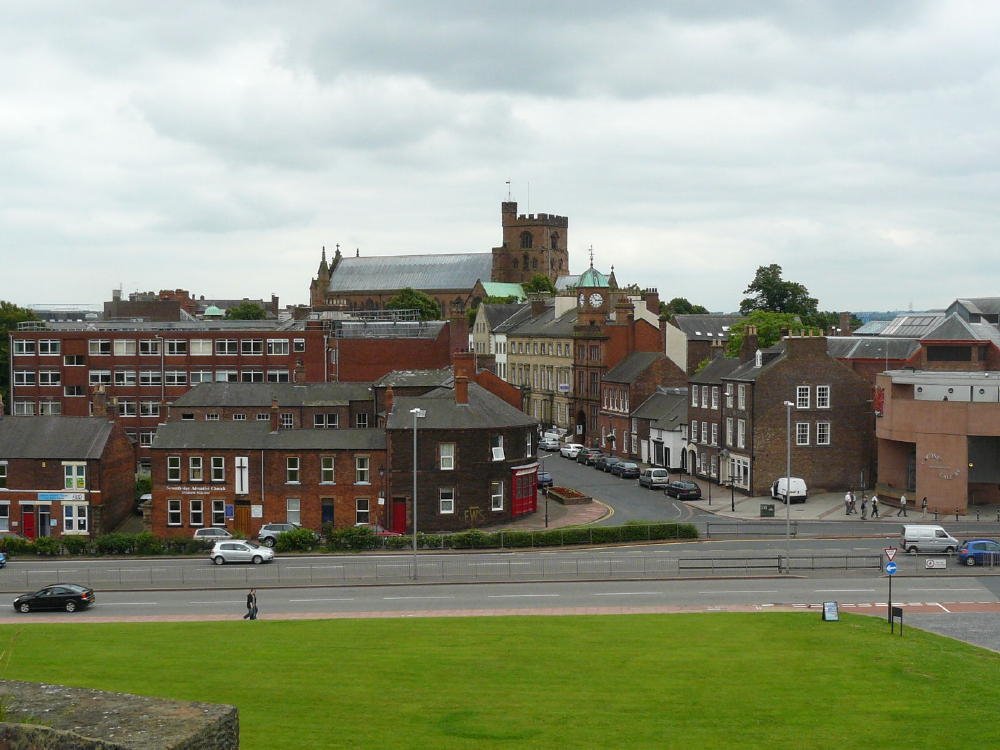 Looking towards Carlisle Cathedral from the Castle wall by Ken & Janie Rowell