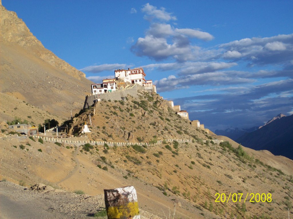 Otherside of Ki Gompa, from Kibber Village by Parbodh C Bali