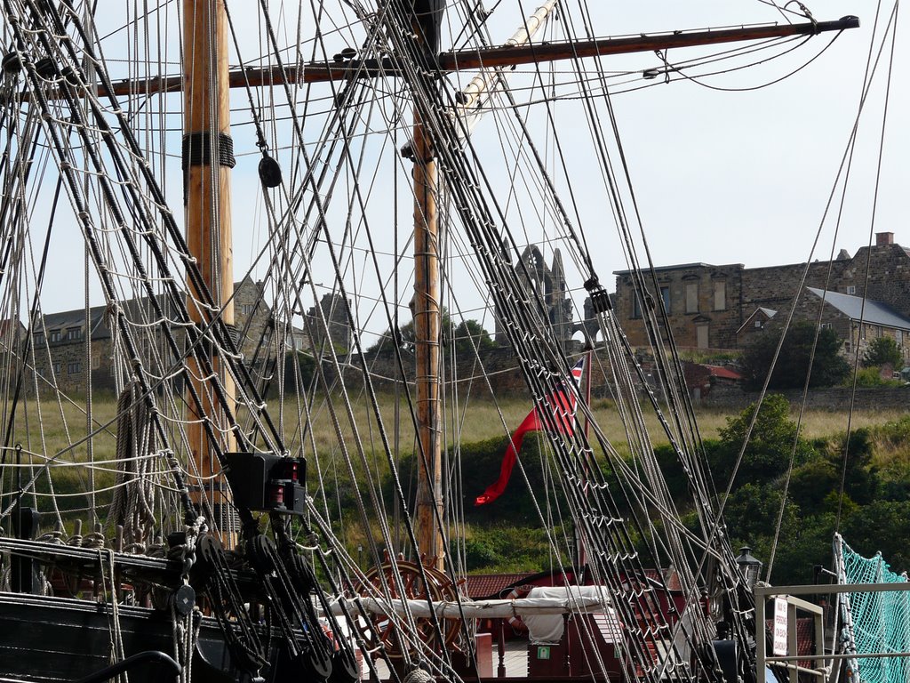 'The Grand Turk' - Whitby Abbey viewed through the rigging by NuclearGirl