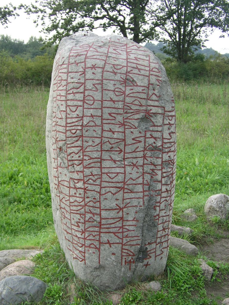 Runestone near Karlevi, Öland, Sweden. by Dariusz Dębicki