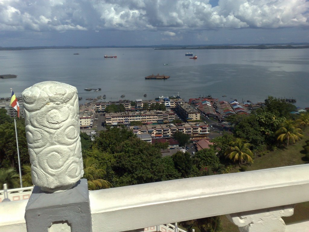 View Of Town Below, From Chinese Temple, Sandakan, Sabah by kkboon06