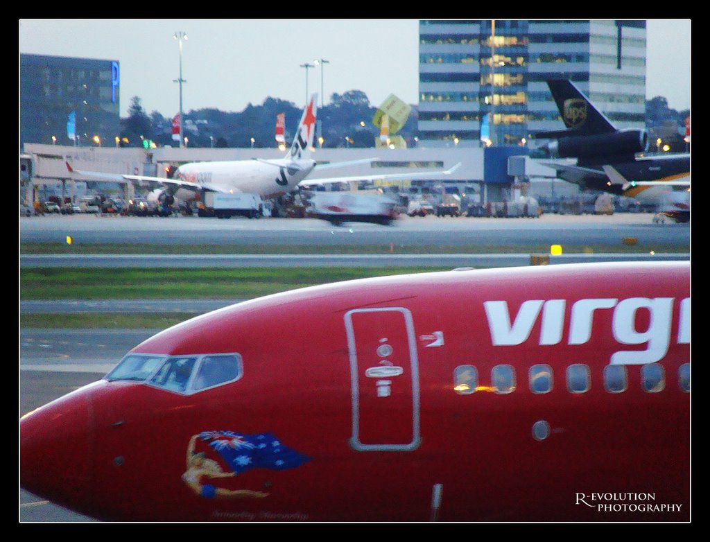 Looking out across Brisbane airport by OZ Photography