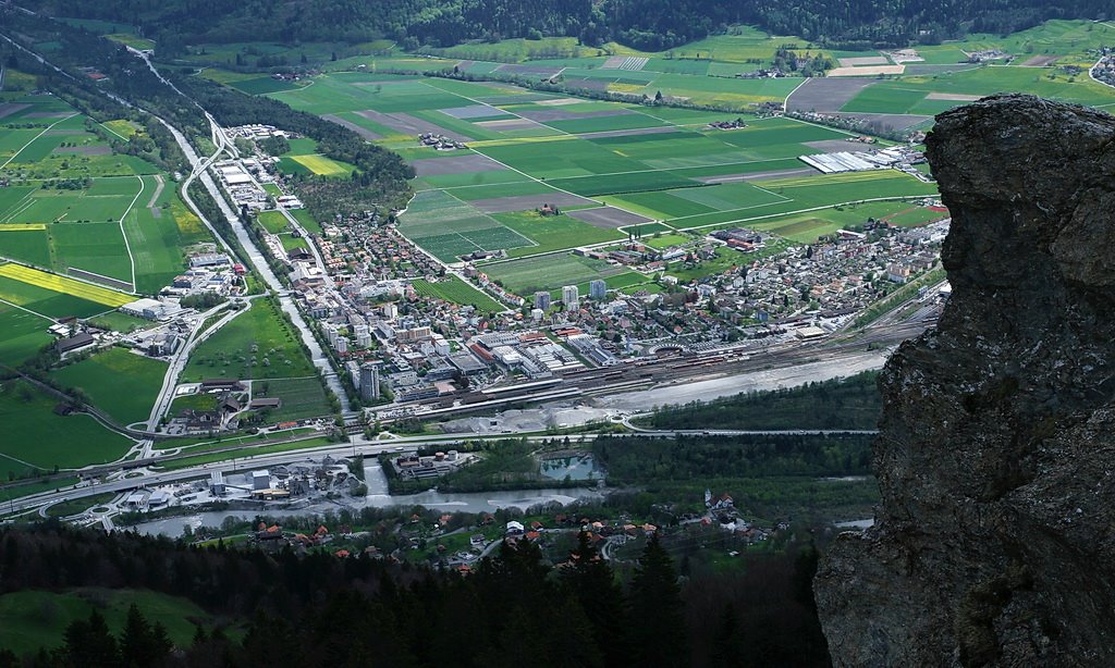 View to Landquart (530m) from Pizalun (1478m) by EnRico Ka