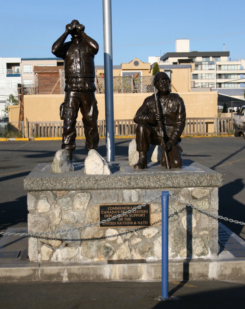 Statue Commemorating Canadian Peacekeepers, at Sidney British Columbia Legion Hall. by DFW_Rider_01