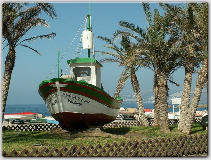 Almunecar Beach Boat "Jolanda" by Geert Braekevelt