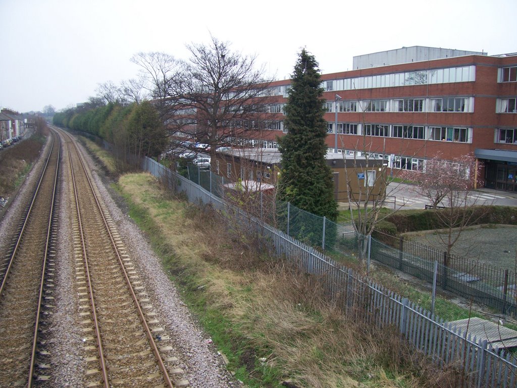 York Hospital from the railway footbridge by bwhugul