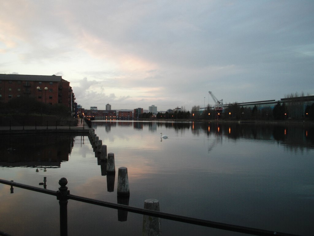 Cardiff - Bute East Dock at dusk by muba