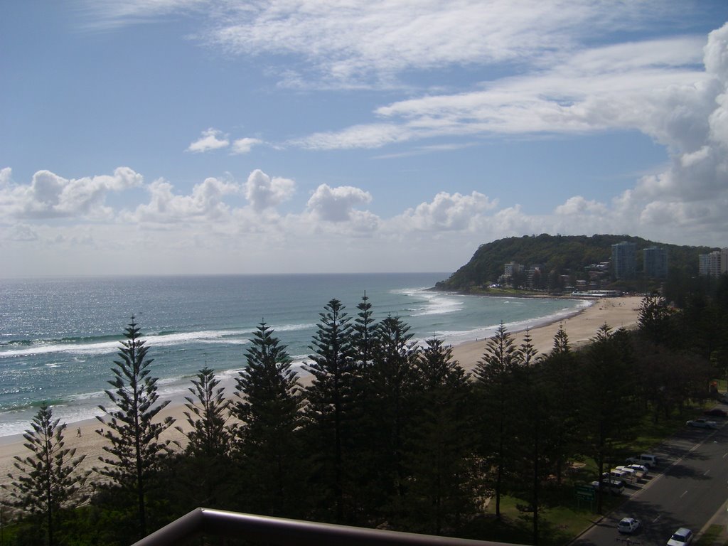 Burleigh Beach from Southern Cross Unit 40 by peterstewie