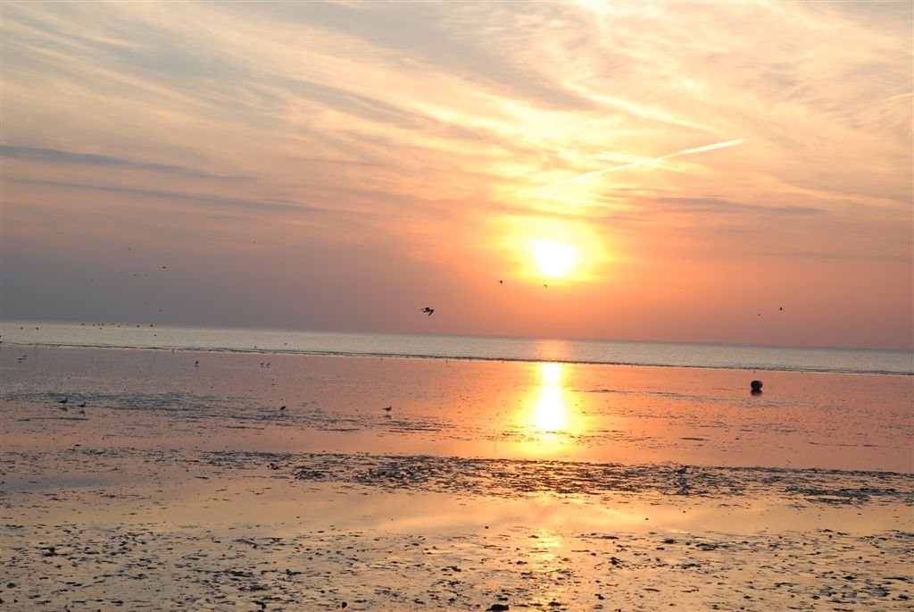 Snettisham - Sunset over the Wash by Tim Boldero