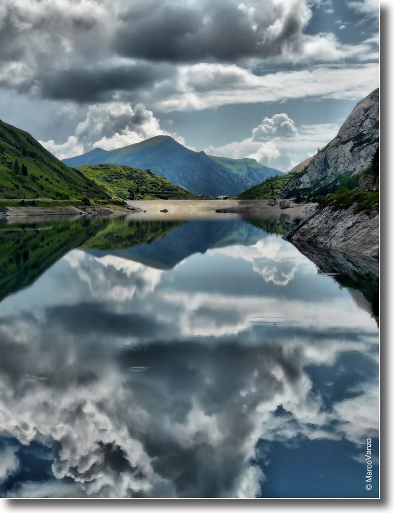 Reflecting on reflection - Lago di Fedaia - by ► Marco Vanzo