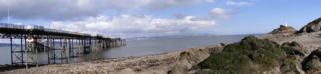 Mumbles Pier and Lighthouse by Nigel Desmond