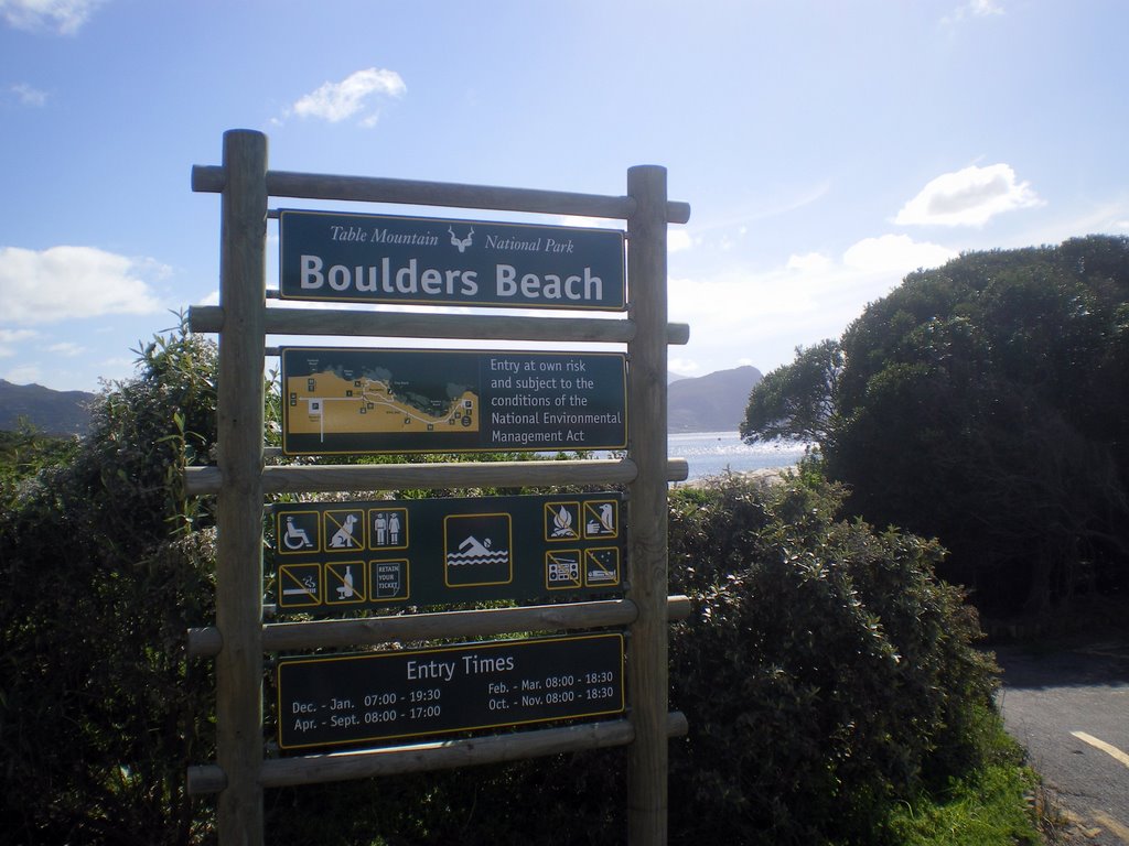 Sign at Boulders Beach by Maria Wagener