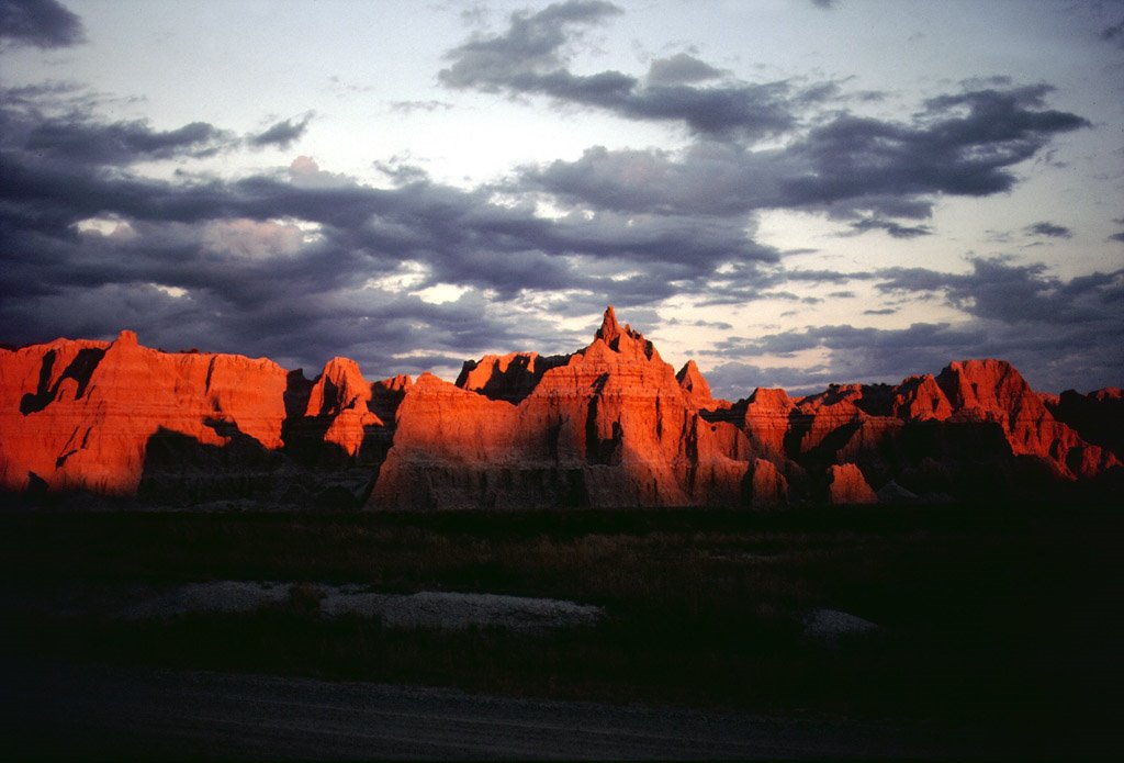 Badlands in the sunset by astronautilus