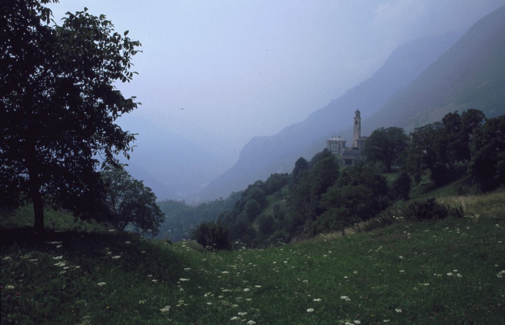 Schweiz, Engadin, Soglio, Im Sommerdunst by Dieter Schumann