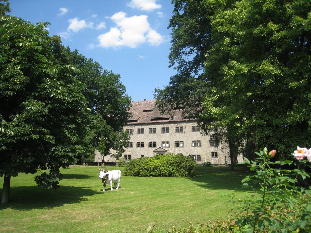 Schloß Hehlen mit Kuh by Schnurbusch