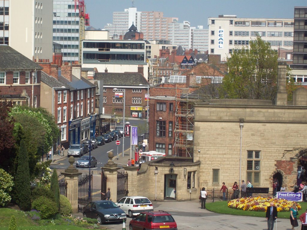 Nottingham castle view of City by D.Wright