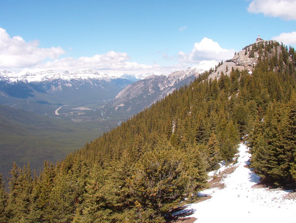 View from Sulphur Mountain - Bow River Valley and Trans-Canada Hwy by Brad Lyons