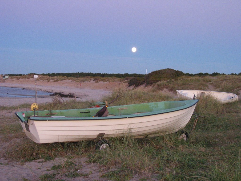 Liseleje beach by moonlight by Flemming Brandenborg