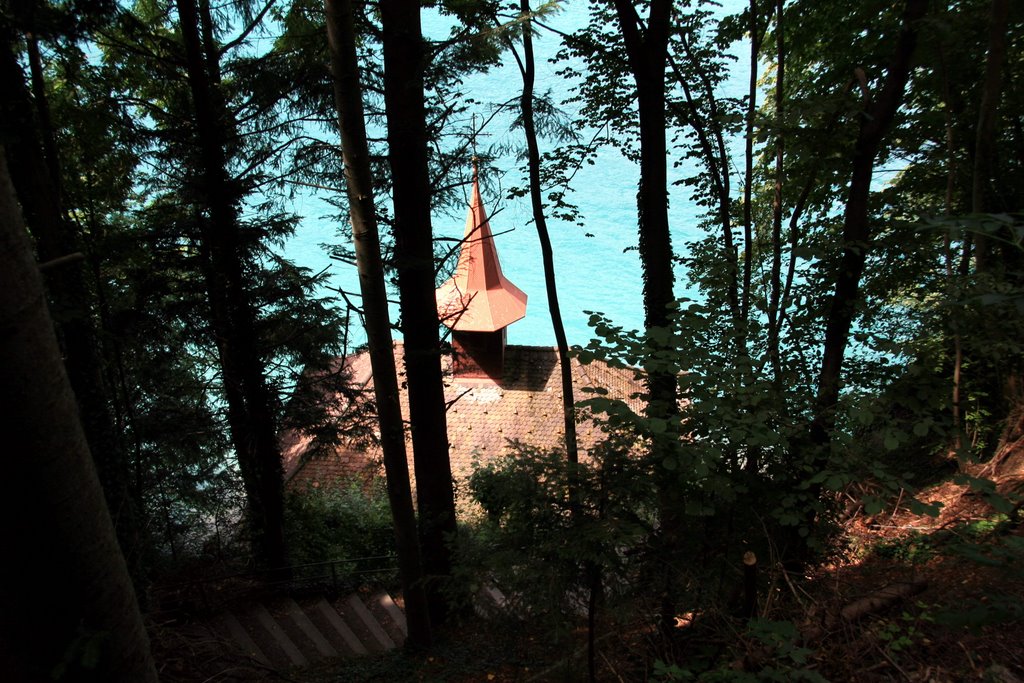 Sicht von Wanderweg auf die Tellskapelle by Samuel Fausch