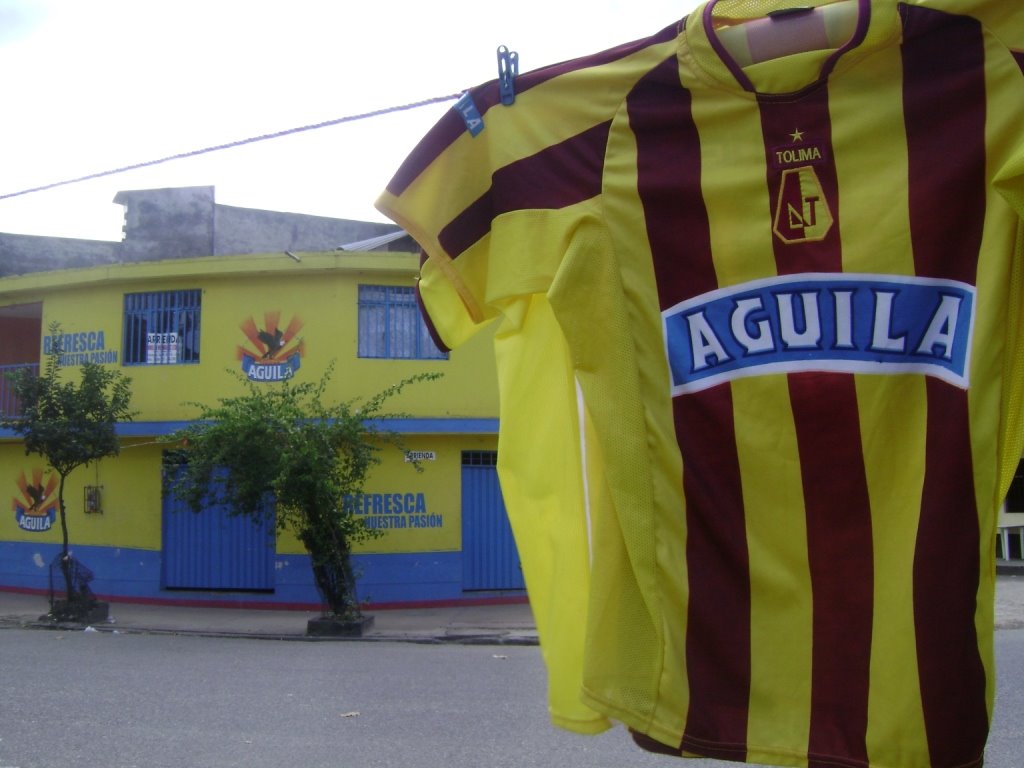 El patrocinador oficial - el futbol es un carnaval urbano, fotografia tomada el 27 de julio del 2008, partido Tolima - La Equidad, camara Sony, archivo fotografico Servicios Integrales by pedroherrana