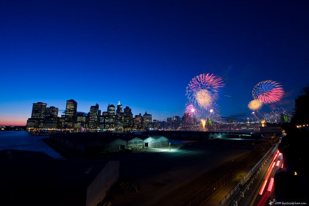 Brooklyn Heights: Brooklyn Bridge Anniversary Fireworks by digitizedchaos