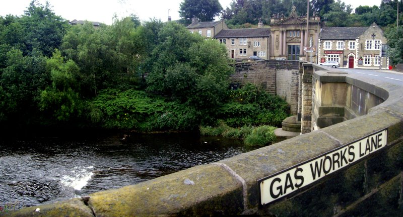 Elland from the bridge by Howard Selina