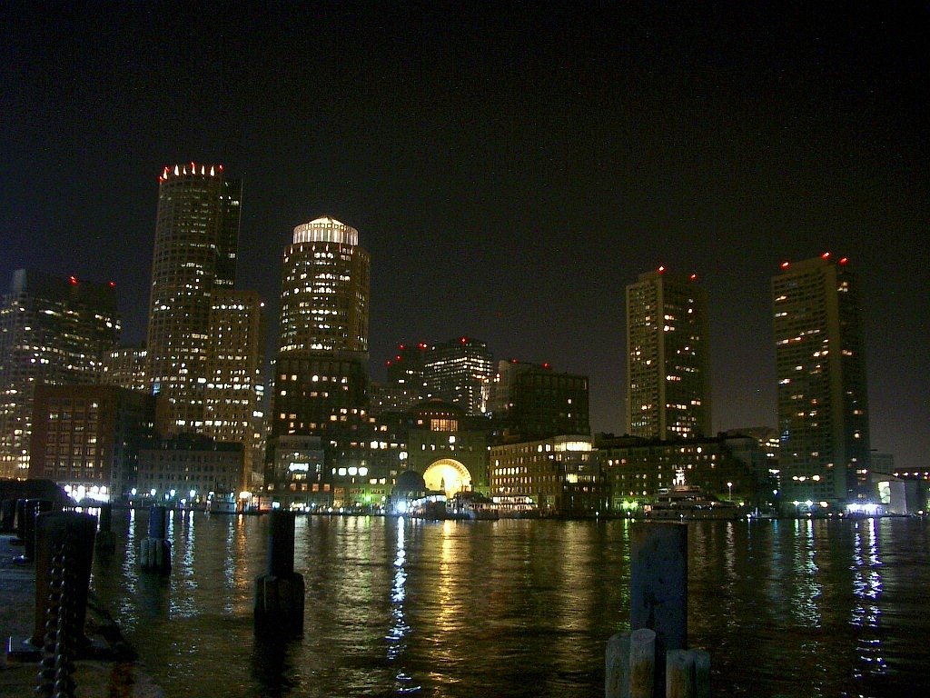 Boston harbor at night by michaelR