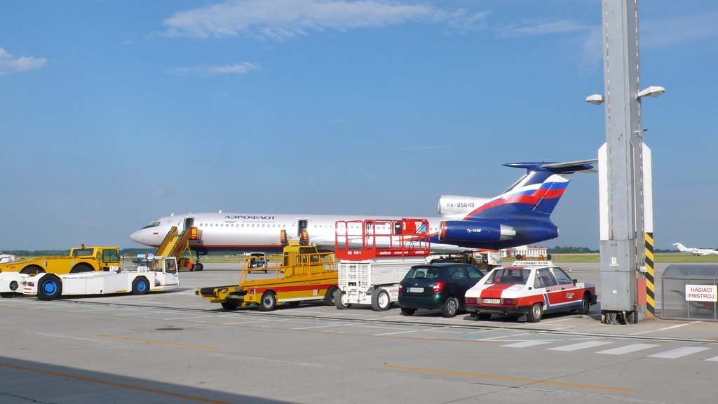 A plane of Aeroflot at the Airport of Bratislava by Martin Baran