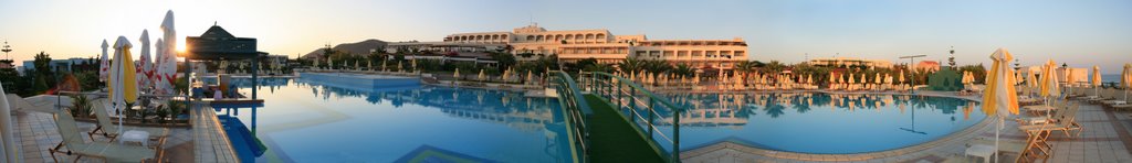 Crete Marine Hotel July 08 Main Pool 7 am by Yury Avidzba