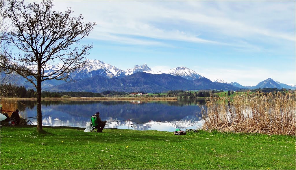 Angler am Hopfensee by Marianne R.