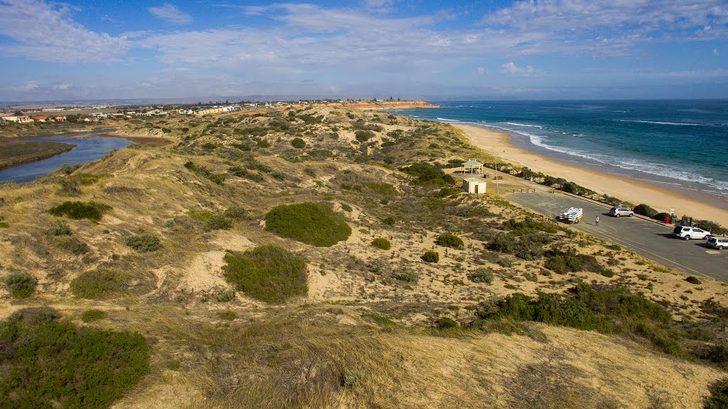 Sand dunes between river and sea by Lee Merchant