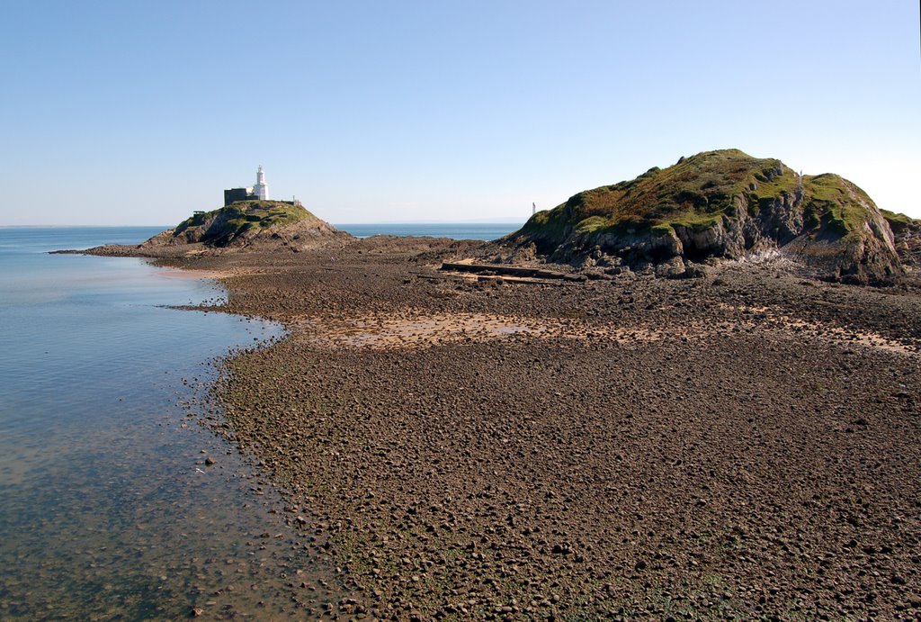 Mumbles Lighthouse at Low tide by Rob B.