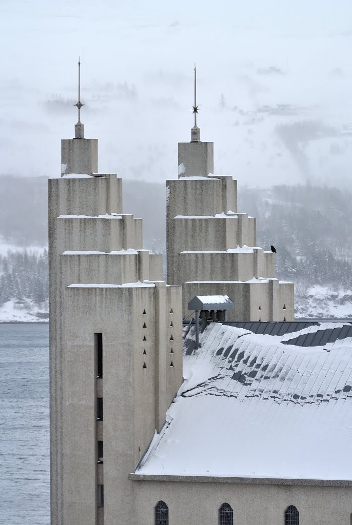 Akureyrarkirkja, the sister cathedral to the larger cathedral in Reykjavik. by John Roberts