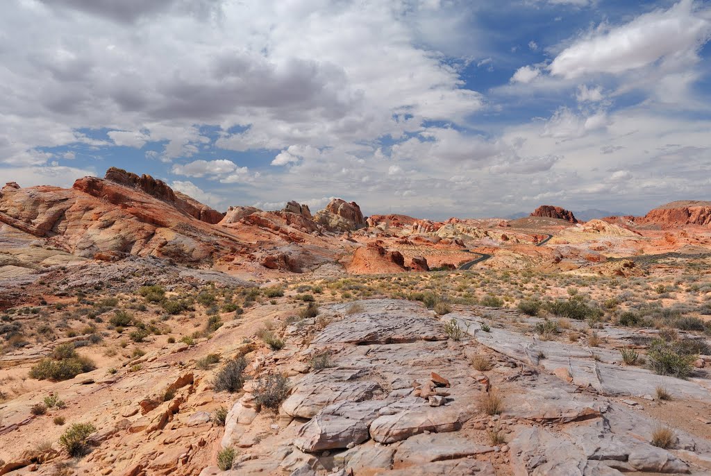 Looking north toward the Fire Wave and dark red Gilbraltar rock by John Roberts