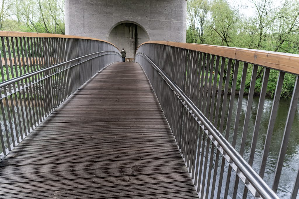 THE NEW OSSORY PEDESTRIAN BRIDGE [NORE LINEAR PARK IN KILKENNY CITY TUESDAY 10 MAY 2016] by William Murphy