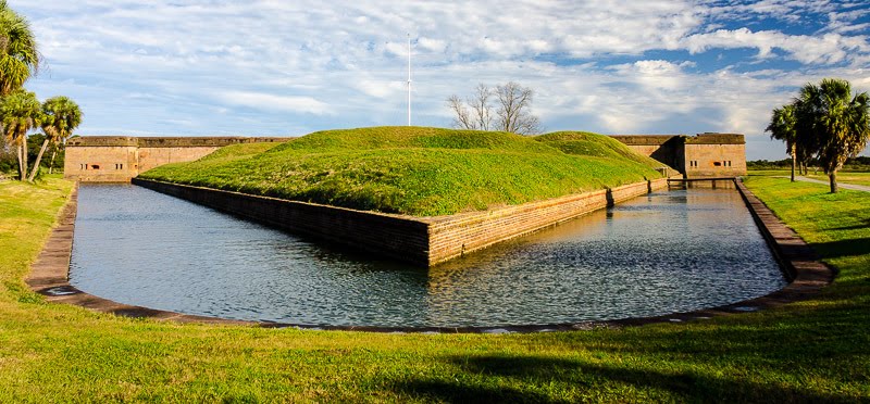 Fort Pulaski Demilune & Moat c. 1847 @ Fort Pulaski National Monument - Savannah, GA by Paul Diming