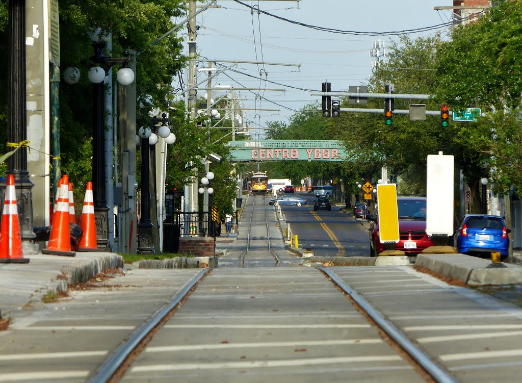 Trolley & Sign to "Centro Ybor" by Michael Hogue