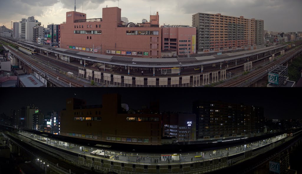 Kameido Station day and night (3970) by tokyoform