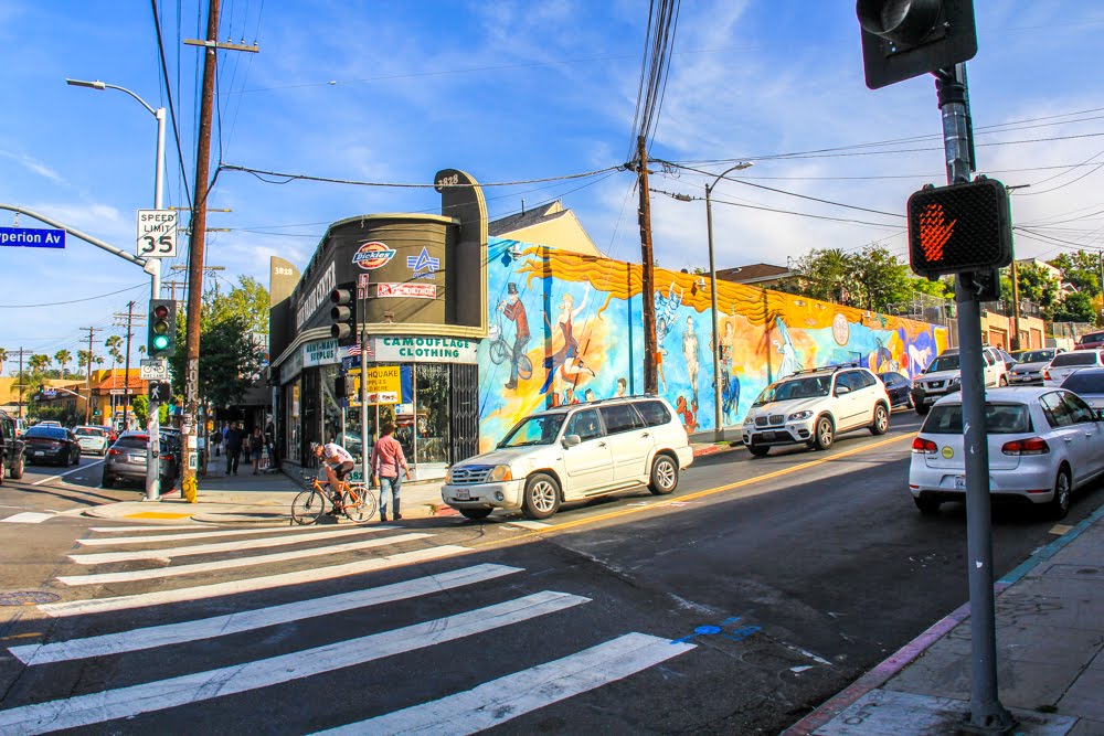 Sunset Blvd. (Sunset Junction) in Silver Lake, Los Angeles, California by Michael Jiroch