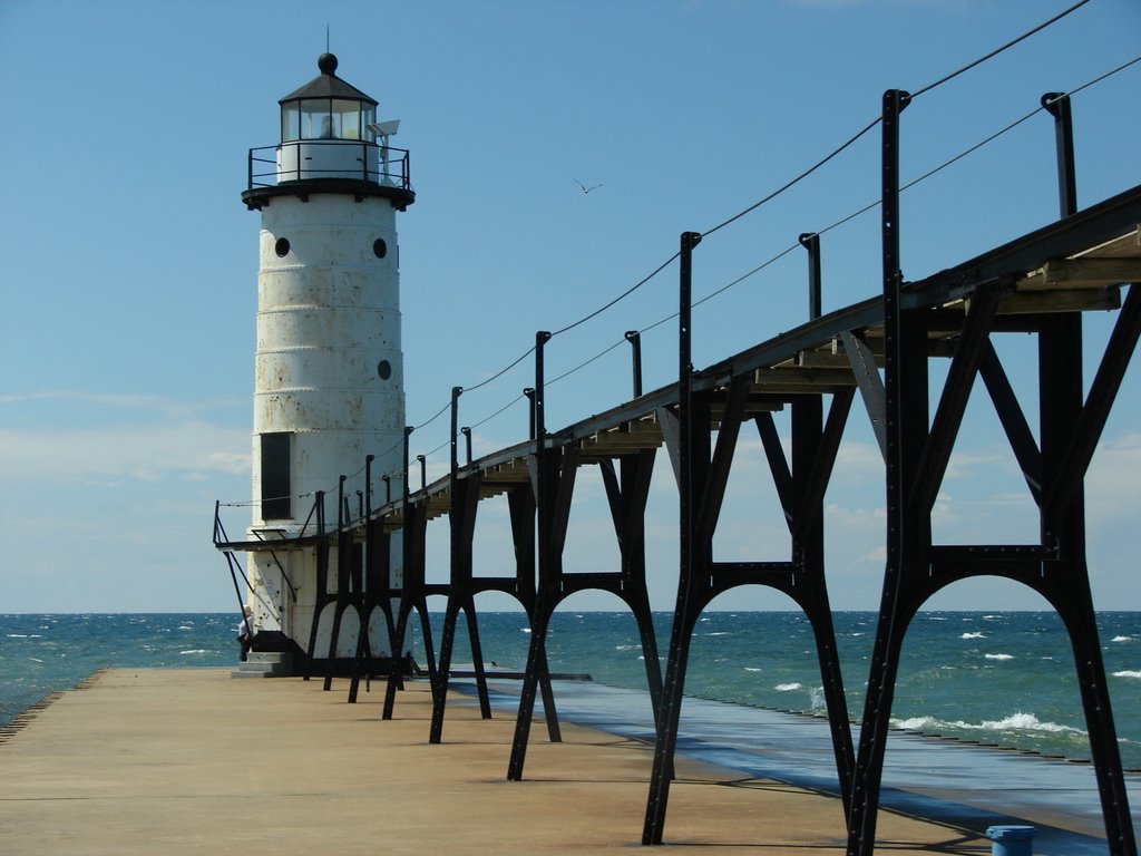 North Pierhead Light, Manistee, Michigan. by godboldm