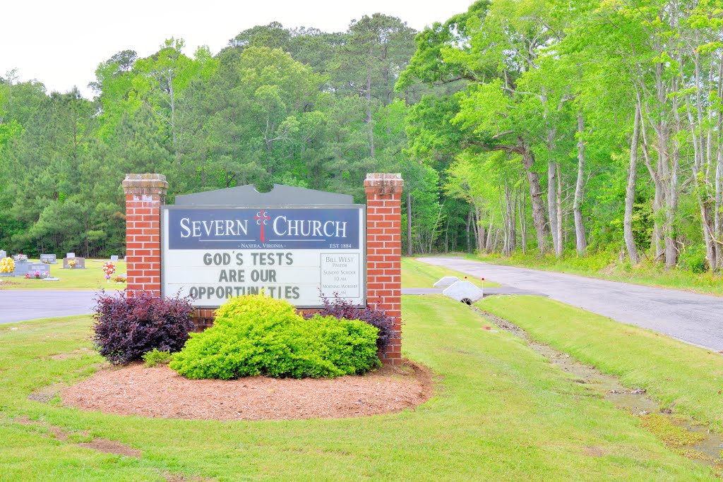 VIRGINIA: GLOUCESTER: NAXERA: Severn Church (Conservative Congregational Christian Conference), 9066 Robins Neck Road (S.R. 614) road sign by Douglas W. Reynolds,…