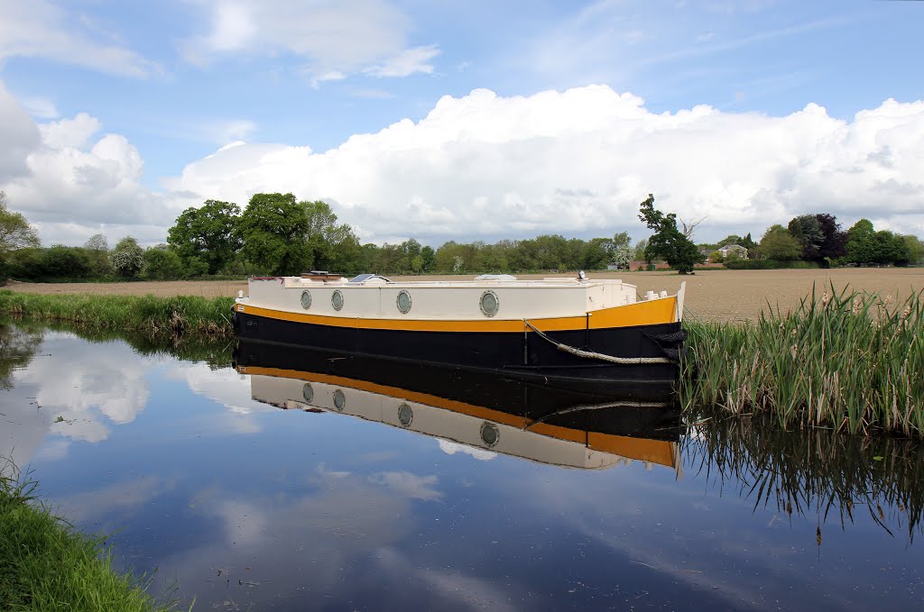 Canal barge at Maesbury Marsh by Amelia Royan