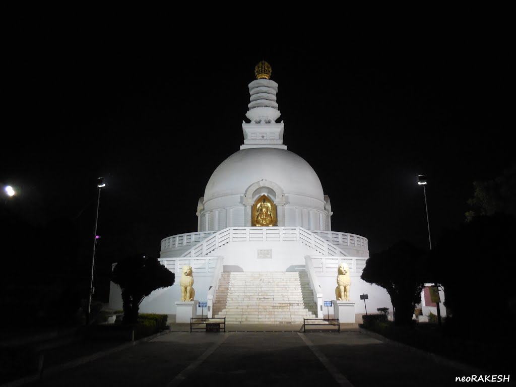 Vishwa Shanti Stupa - 20m view (night sequence) by rakesh sinha