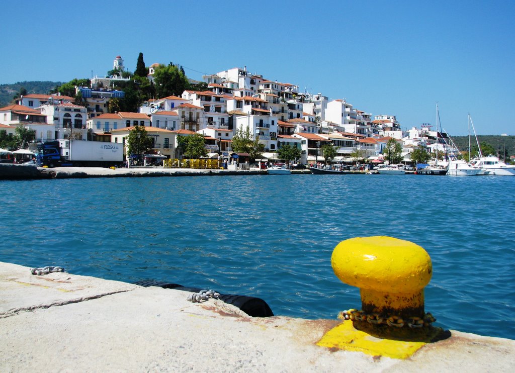 Skiathos town, view from port by argycon