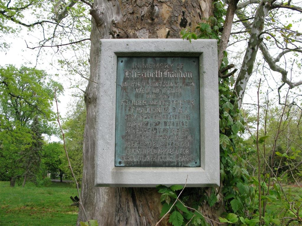 Haddonfield, Elizabeth Haddon - born 1680, town founder by J.W.Kelly