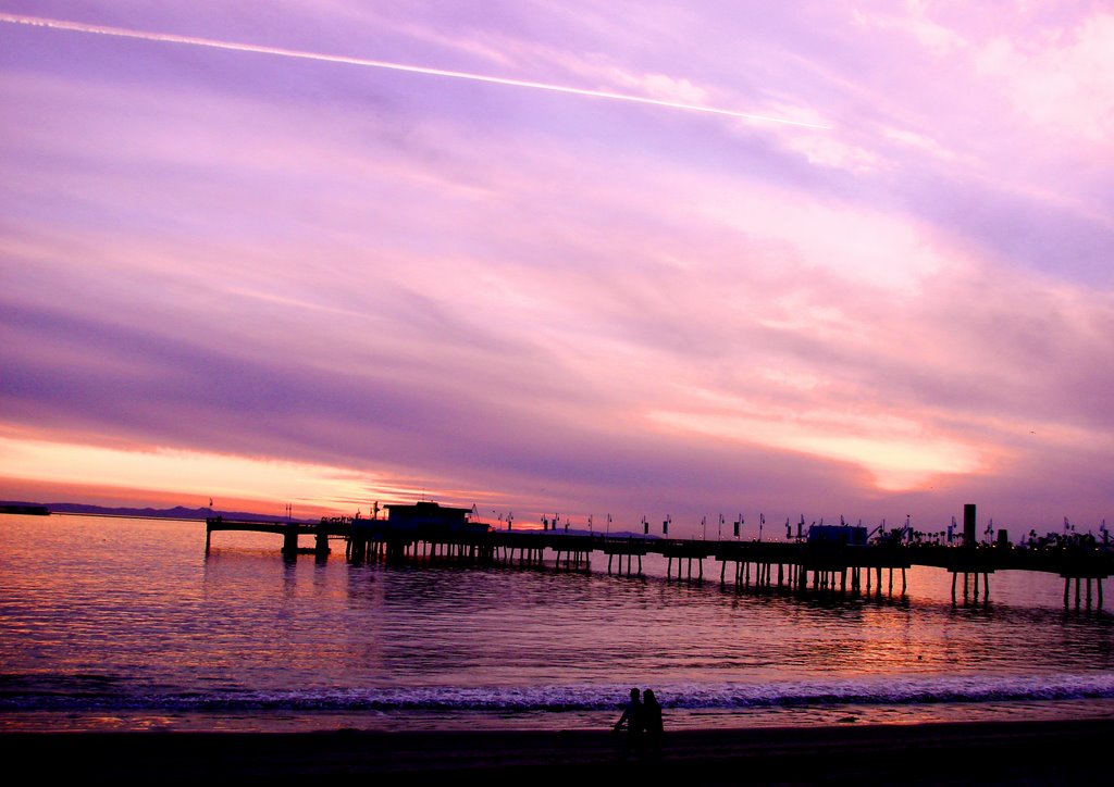 Belmont Shore Pier at Sunset by Humberto Cortes