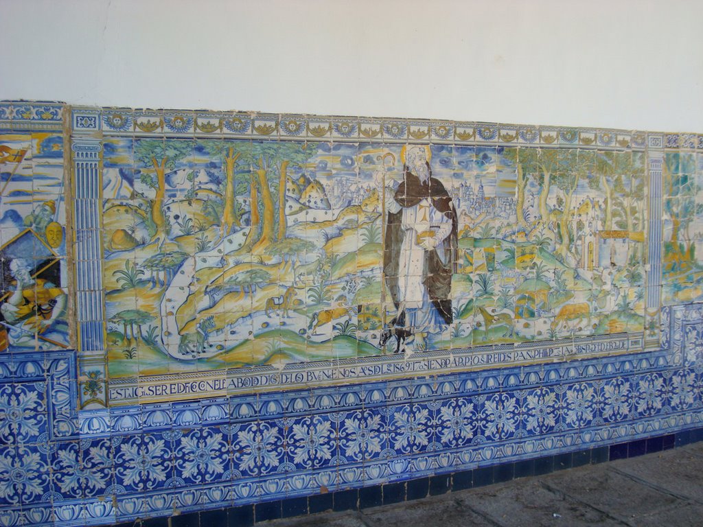 Tiles on frontage of Basilica, Talavera de la Reina by garethb