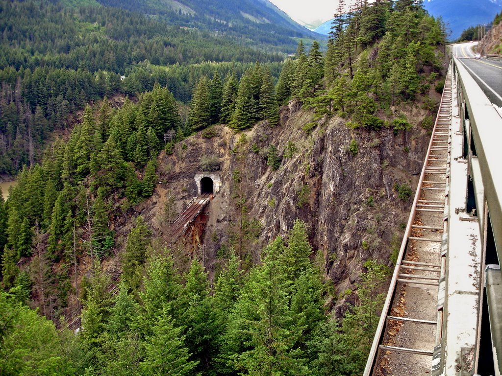 Ainslie Creek trestle and tunnel - Fraser Canyon, B.C. Canada 02 by Steamfitter_Tango (Scotty T.)