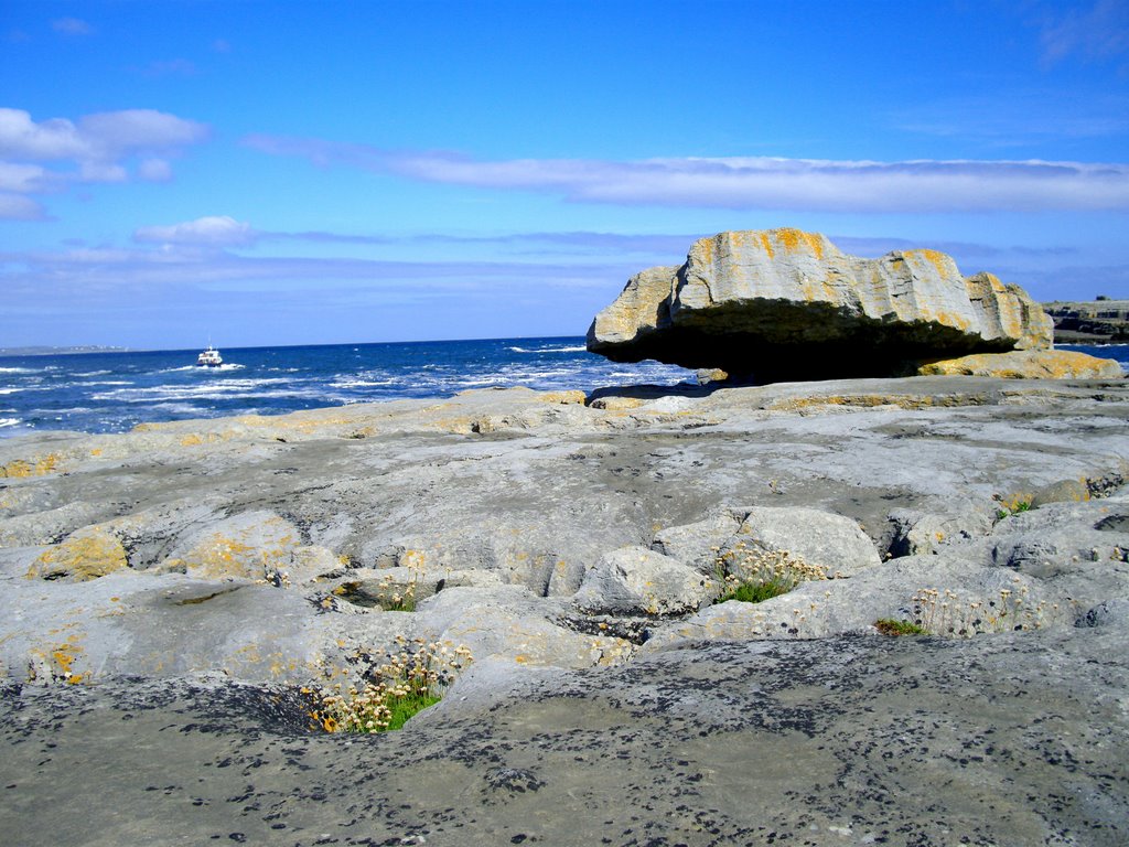 Rock,flowers,sea - Doolin by xocotl