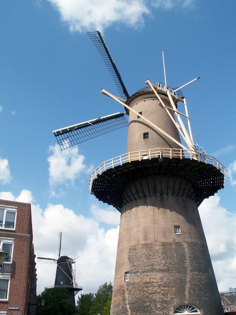 Schiedam - Museummolen en molen De Noord (2) by J.G. Nuijten